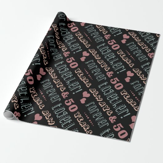 Niedlich 50. Hochzeitstag Geschenkpapier (Ungerollt)
