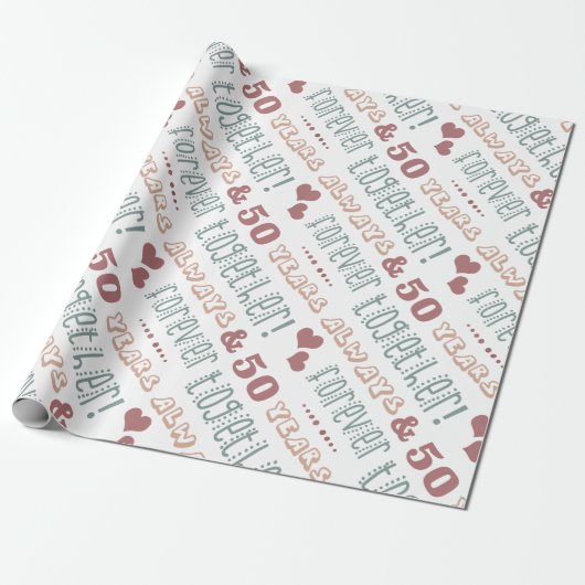 Niedlich 50. Hochzeitstag Geschenkpapier (Ungerollt)