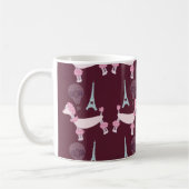 Niedlich 50 Paris-Poodle-Muster Kaffeetasse (Links)