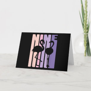 Niedlich 9. Geburtstagsgeschenk I Flamingo I 9 Jah Karte