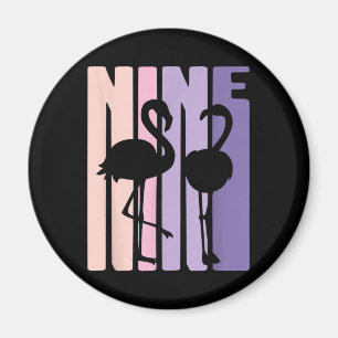 Niedlich 9. Geburtstagsgeschenk I Flamingo I 9 Jah Magnet