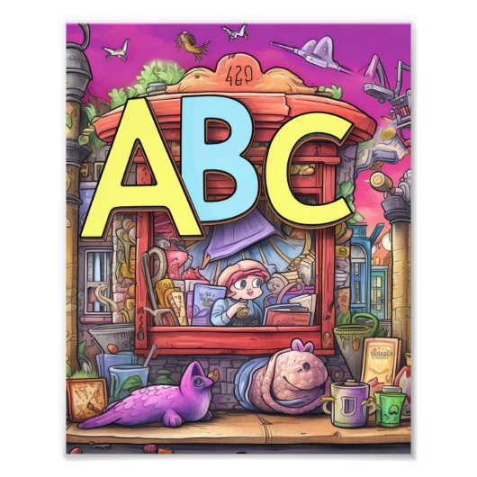 Niedlich ABC Animal Alphabet Fotodruck (Vorne)