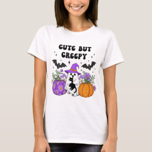 Niedlich aber Creepy - Geist mit schwarzer Katze,  T-Shirt