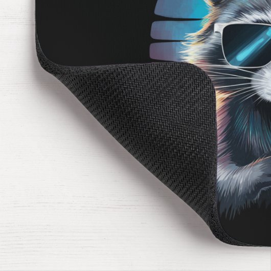 Niedlich aber Feral Funny Raccoon Mousepad (Ecke)