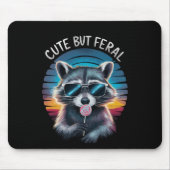 Niedlich aber Feral Funny Raccoon Mousepad (Vorne)