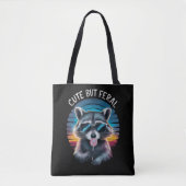 Niedlich aber Feral Funny Raccoon Tasche (Vorderseite)