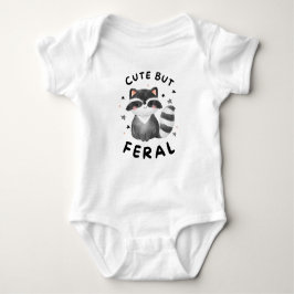 Niedlich aber Feral, Meme Funny Raccoon Baby Strampler