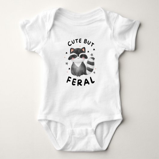 Niedlich aber Feral, Meme Funny Raccoon Baby Strampler (Vorderseite)