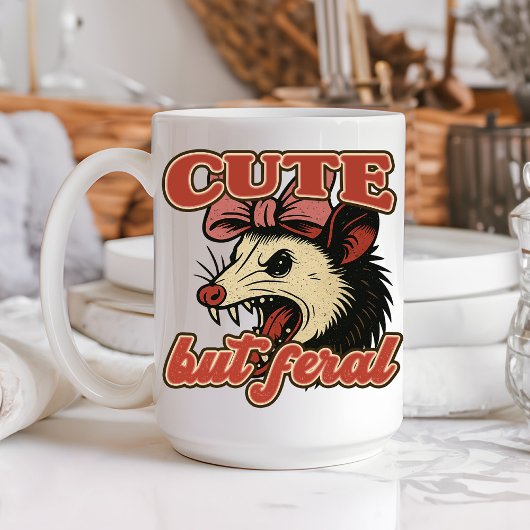 Niedlich aber Feral Possum: Vintager sarkastischer Kaffeetasse