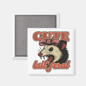 Niedlich aber Feral Possum: Vintager sarkastischer Magnet (Vorderseite/Rückseite)