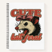 Niedlich aber Feral Possum: Vintager sarkastischer Notizblock (Vorderseite)