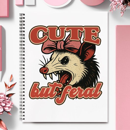 Niedlich aber Feral Possum: Vintager sarkastischer Notizblock