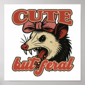 Niedlich aber Feral Possum: Vintager sarkastischer Poster (Vorne)