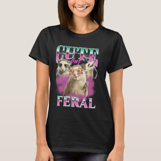 Niedlich aber Ferro Retro Funny Possum Meme Bootle T-Shirt (Vorderseite)