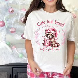 Niedlich, aber Ferry Raccoon Girl Pink Weihnachten Tri-Blend Shirt