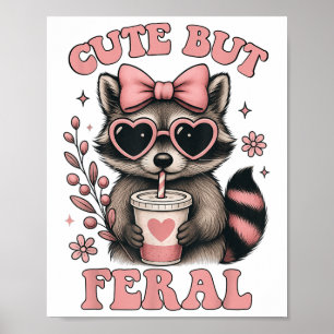 Niedlich aber Ferry Raccoon Sungles Funny Meme Som Poster