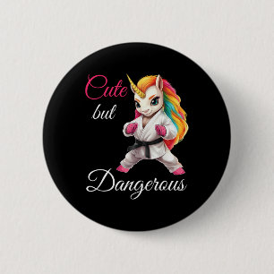 Niedlich, aber gefährlich Karate Unicorn Taekwondo Button