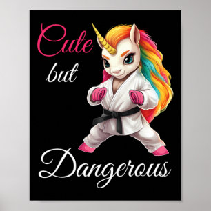 Niedlich, aber gefährlich Karate Unicorn Taekwondo Poster