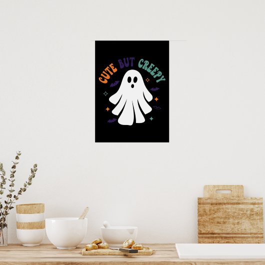 Niedlich, aber gruselig - Geist - Witziges Hallowe Poster (Küche)