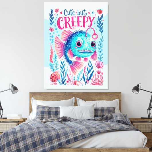 Niedlich aber Gruselig Leinwanddruck (Insitu (Schlafzimmer))