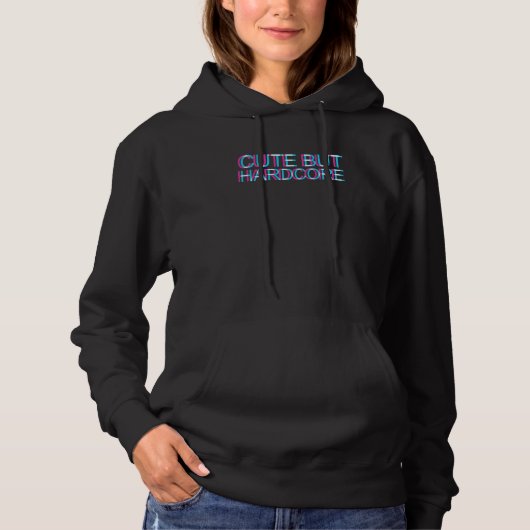 Niedlich aber Hardcore Trippy Edm Festival Techno Hoodie (Vorderseite)