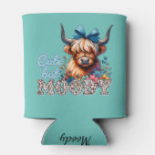 "Niedlich, aber launisch" Retro Kuh Floral Wasserf Dosenkühler (Rückseite)