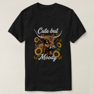 Niedlich aber launische Highland-Kuh Sonnenblumen T-Shirt