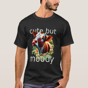 Niedlich aber Moody Funny Pun Guernsey Holstein Ku T-Shirt