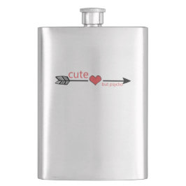 Niedlich, aber Psycho Black Arrow Red Heart Flachmann