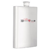 Niedlich, aber Psycho Black Arrow Red Heart Flachmann (Rechts)