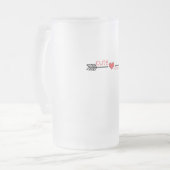 Niedlich, aber Psycho Black Arrow Red Heart Mattglas Bierglas (Vorderseite Links)