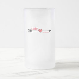 Niedlich, aber Psycho Black Arrow Red Heart Mattglas Bierglas