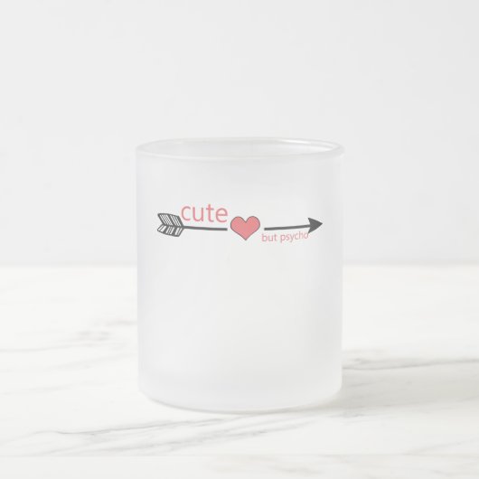 Niedlich, aber Psycho Black Arrow Red Heart Mattglastasse (Mittel)