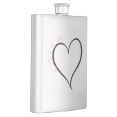 Niedlich, aber Psycho Black Heart Pink Schriftart Flachmann (Rechts)