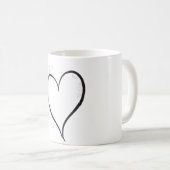 Niedlich, aber Psycho Black Heart Pink Schriftart Kaffeetasse (VorderseiteRechts)