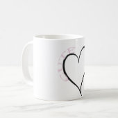 Niedlich, aber Psycho Black Heart Pink Schriftart Kaffeetasse (Vorderseite Links)