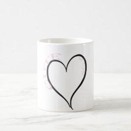 Niedlich, aber Psycho Black Heart Pink Schriftart Kaffeetasse