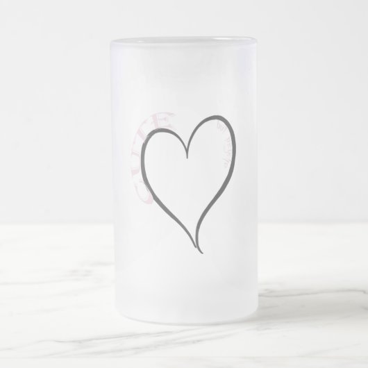 Niedlich, aber Psycho Black Heart Pink Schriftart Mattglas Bierglas (Mittel)