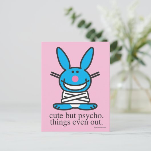 Niedlich, aber Psycho Postkarte (Stehend Vorderseite)