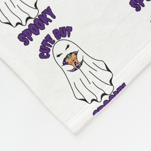 Niedlich, aber Spooky Halloween Ghost Holing a Pum Fleecedecke (Ecke)