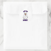 Niedlich, aber Spooky Halloween Ghost Holing a Pum Runder Aufkleber (Tasche)