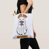 Niedlich, aber Spooky Halloween Ghost Holing a Pum Tasche (Von Nahem)