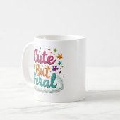 Niedlich aber wild Lustiger frecher Becher Kaffeetasse (Vorderseite Links)
