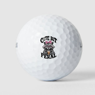 Niedlich aber Wild Racoon mit Sonnenbrille Racoon Golfball