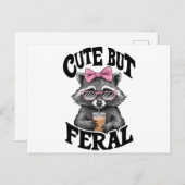 Niedlich aber Wild Racoon mit Sonnenbrille Racoon Postkarte (Vorne/Hinten)