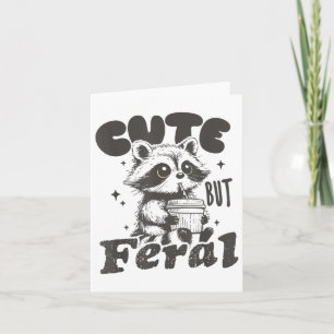 Niedlich, aber wilde, lustige Racoon mit Gles Klei Karte