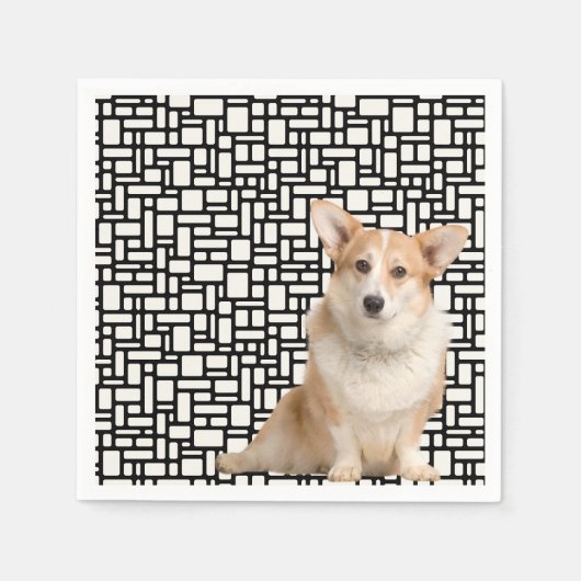 Niedlich Abstrakt Corgi Serviette (Vorderseite)
