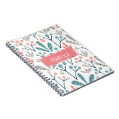 Niedlich Abstrakt rosa Blau Abstrakte Blume Monogr Notizblock (Rechte Seite)