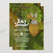 Niedlich Acorn Baby Bunny | Acorn Tree Einladung (Vorne/Hinten)