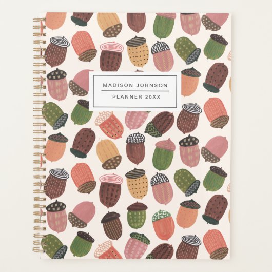 Niedlich Acorn Girl bunt pink Planer (Vorderseite)
